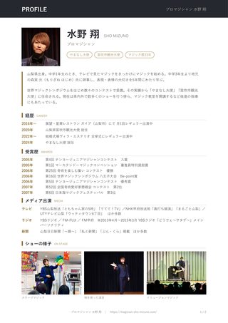 プロフィール資料 1ページ目